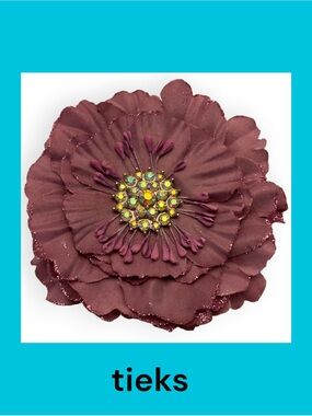 Tieks Mauve/ Plum Flower with Crystal Center